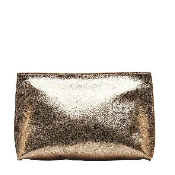 JIMMY CHOO Star Studs Pouch Clutch Bag Second Gold Leather Women's - Picture 3 of 9